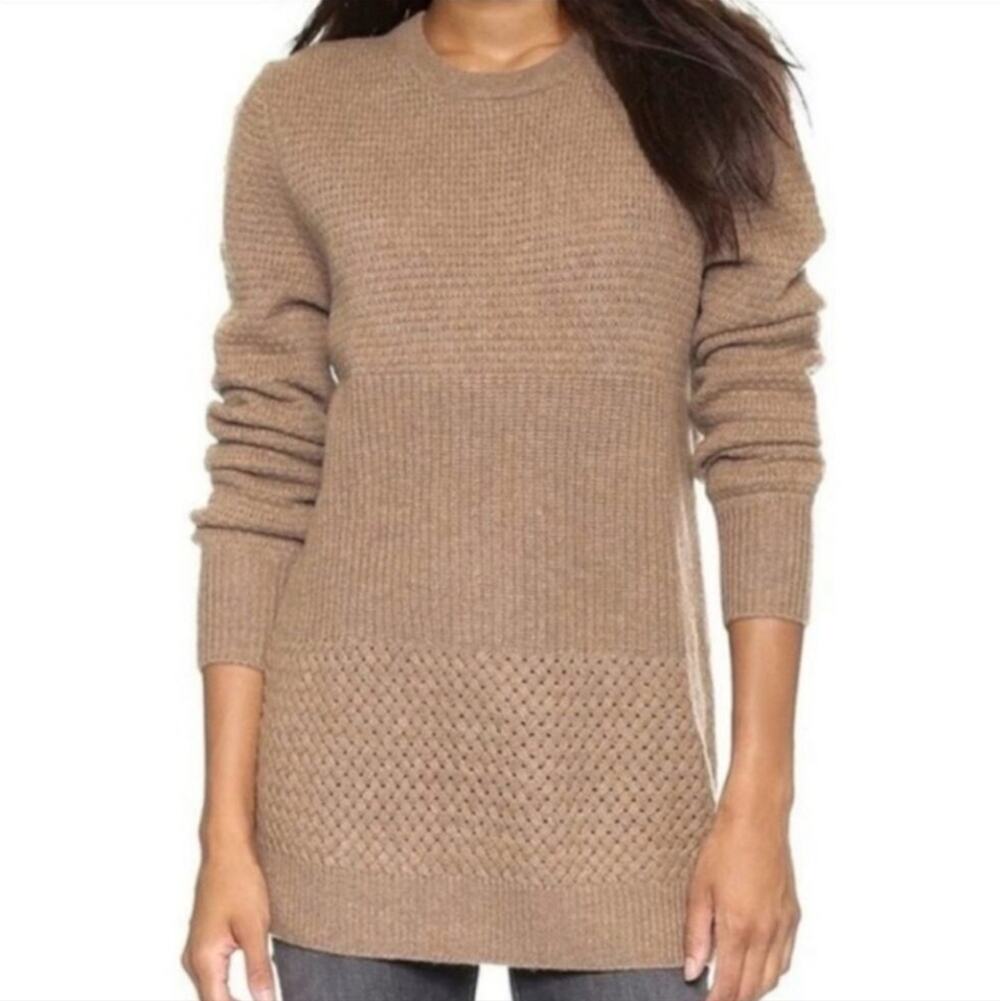EQUIPMENT Rei Cashmere Wool Crewneck Sweater In Tan Brown Size XS